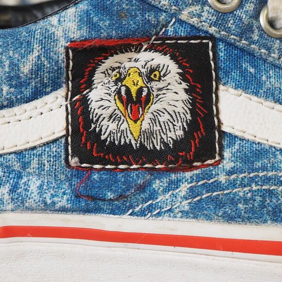 Vans Cobra Kai Karate Kid All Valley Sneakers Sz 2.5 No Mercy Eagle Fang Denim - Picture 10 of 16